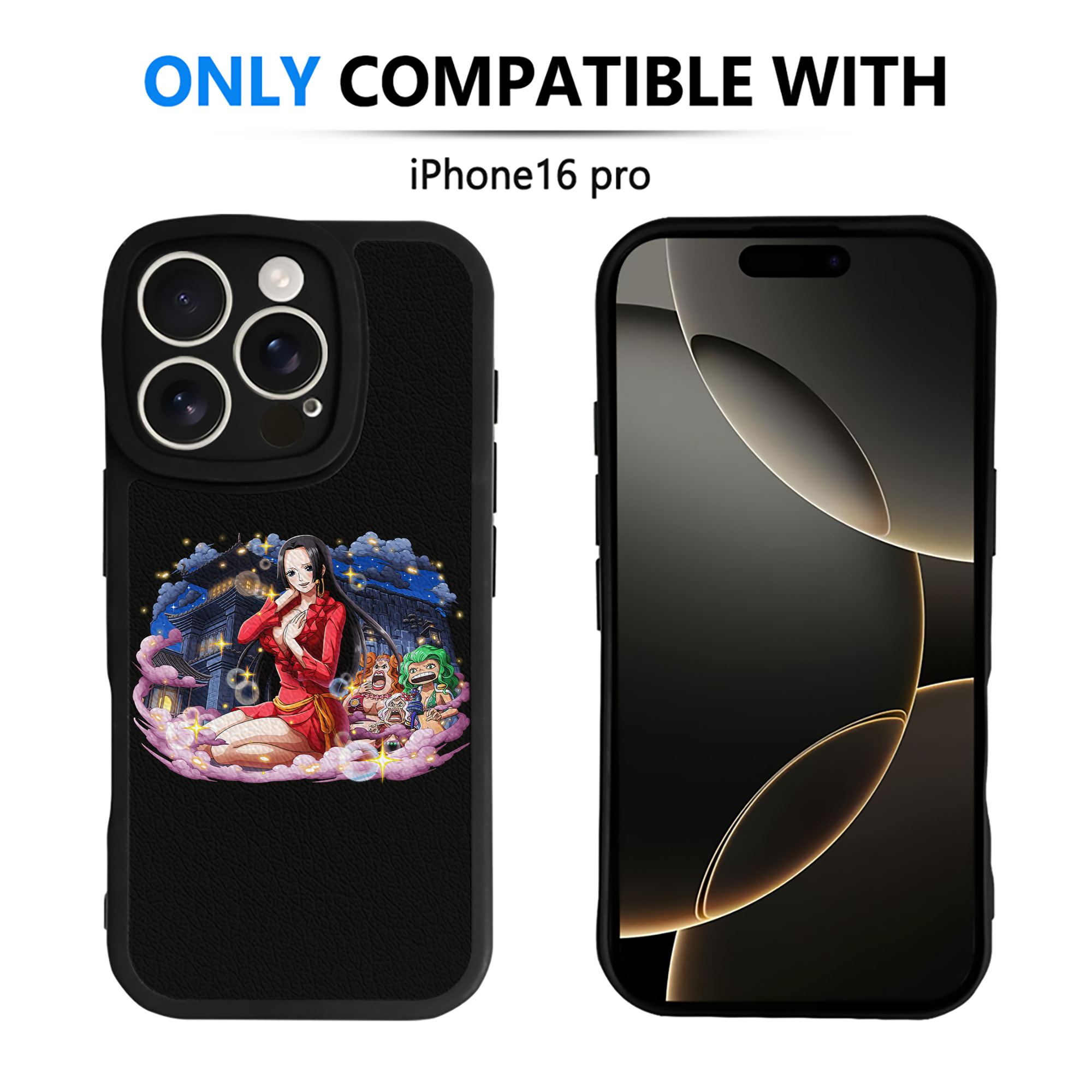 （画像用） ワンピース ボア・ハンコック ONE PIECE Boa·Hancock 【iPhone 16シリーズ対応】シリコンスマホケース（レザー調） 材質：シリコン
